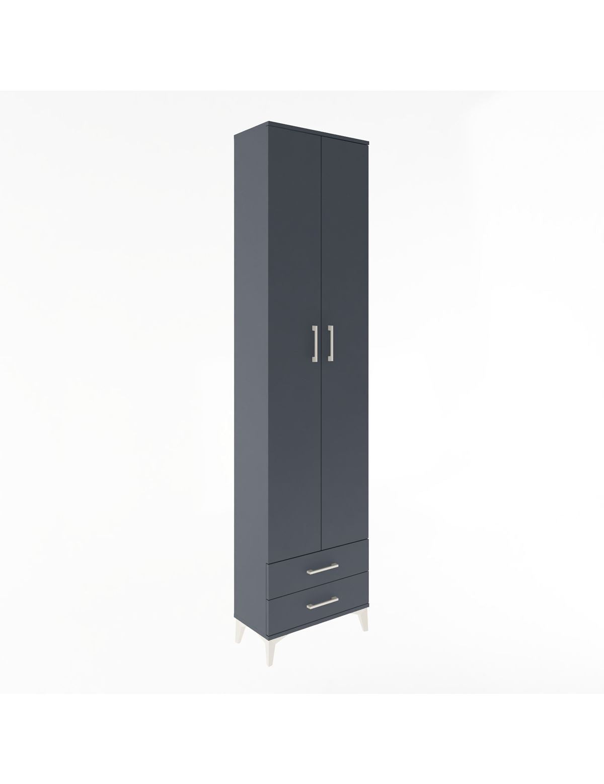 Arges Dolap 5 Raflı 2 Çekmeceli 2 Kapaklı 60x30x243 Antrasit-Antrasit