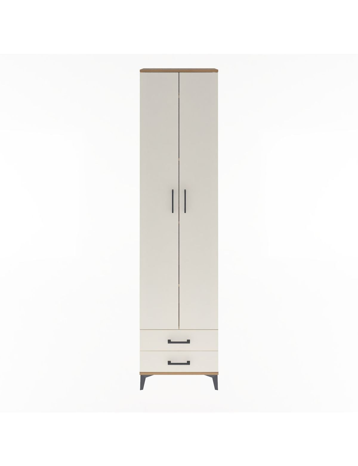 Arges Dolap 5 Raflı 2 Çekmeceli 2 Kapaklı 60x30x243 Çam-Aytaşı