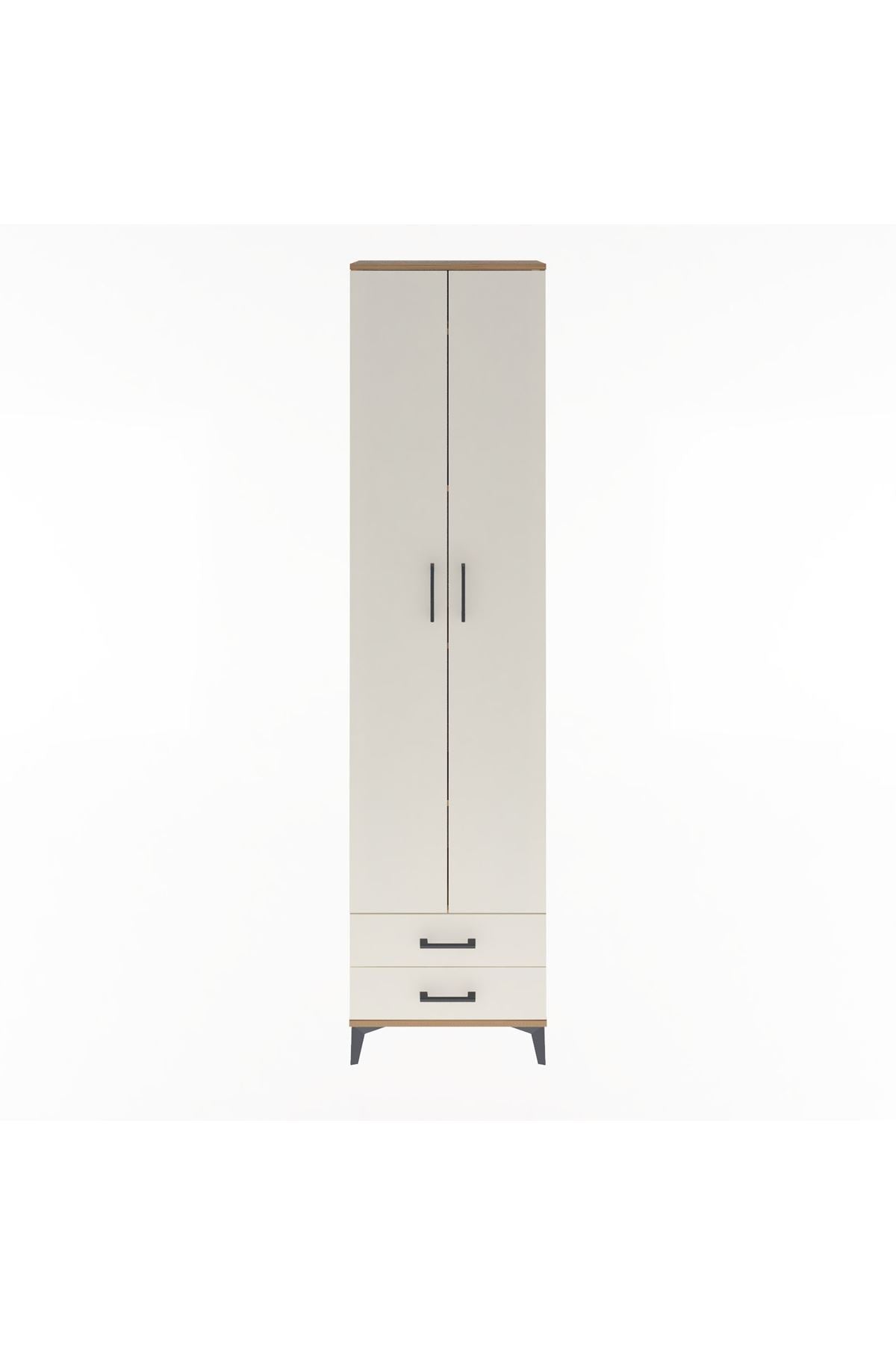 Arges Dolap 5 Raflı 2 Çekmeceli 2 Kapaklı 60x30x243 Çam-Aytaşı