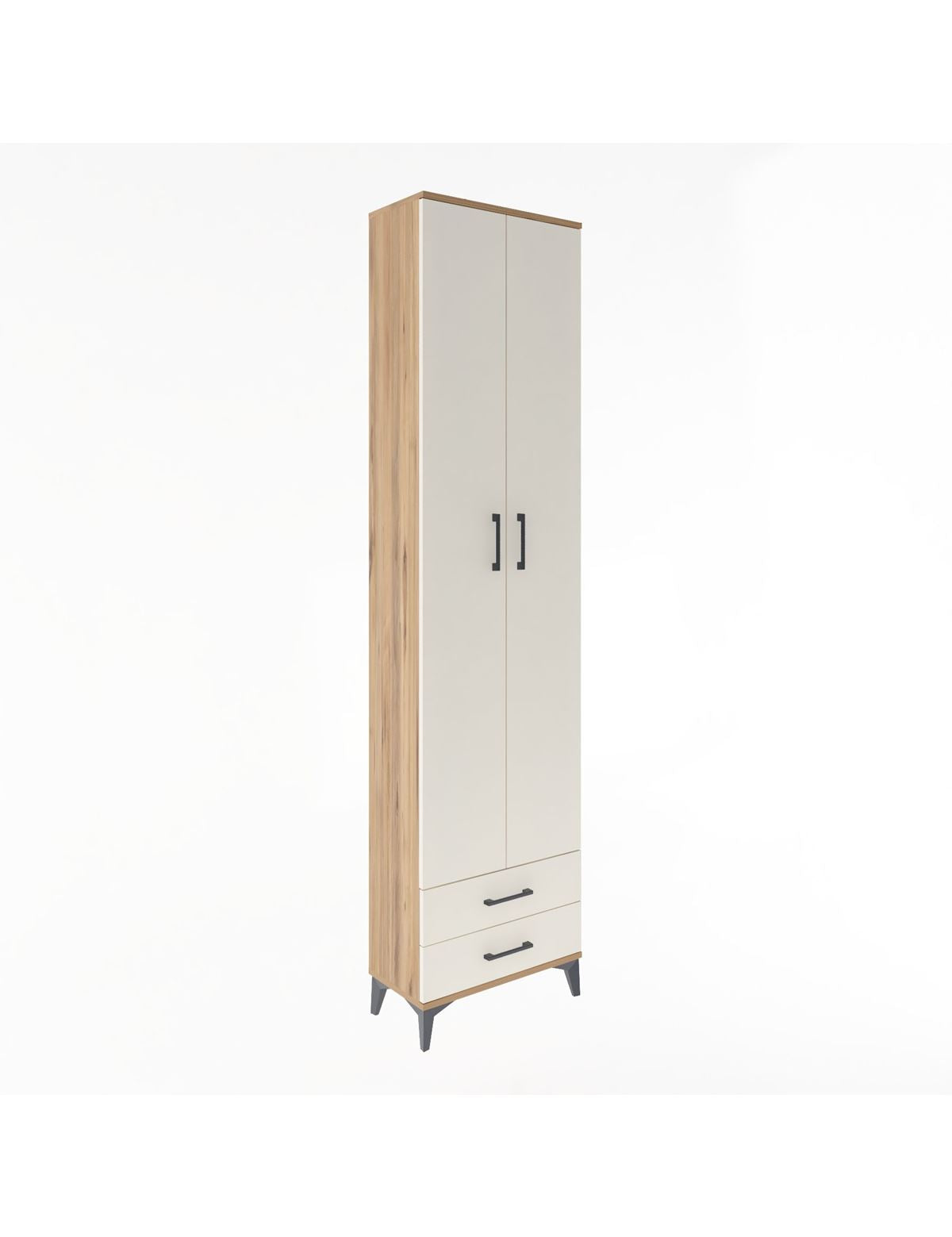 Arges Dolap 5 Raflı 2 Çekmeceli 2 Kapaklı 60x30x243 Çam-Aytaşı