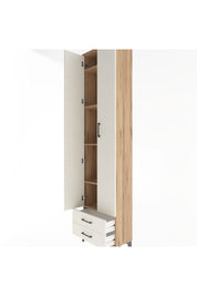Arges Dolap 5 Raflı 2 Çekmeceli 2 Kapaklı 60x30x243 Çam-Aytaşı