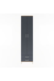 Arges Dolap 5 Raflı 2 Çekmeceli 2 Kapaklı 60x30x243 Çam-Antrasit