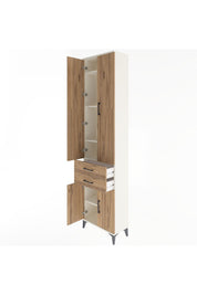 Arges Dolap 5 Raflı 2 Çekmeceli 4 Kapaklı 60x30x243 Aytaşı-Çam