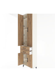 Arges Dolap 5 Raflı 2 Çekmeceli 4 Kapaklı 60x30x243 Aytaşı-Çam