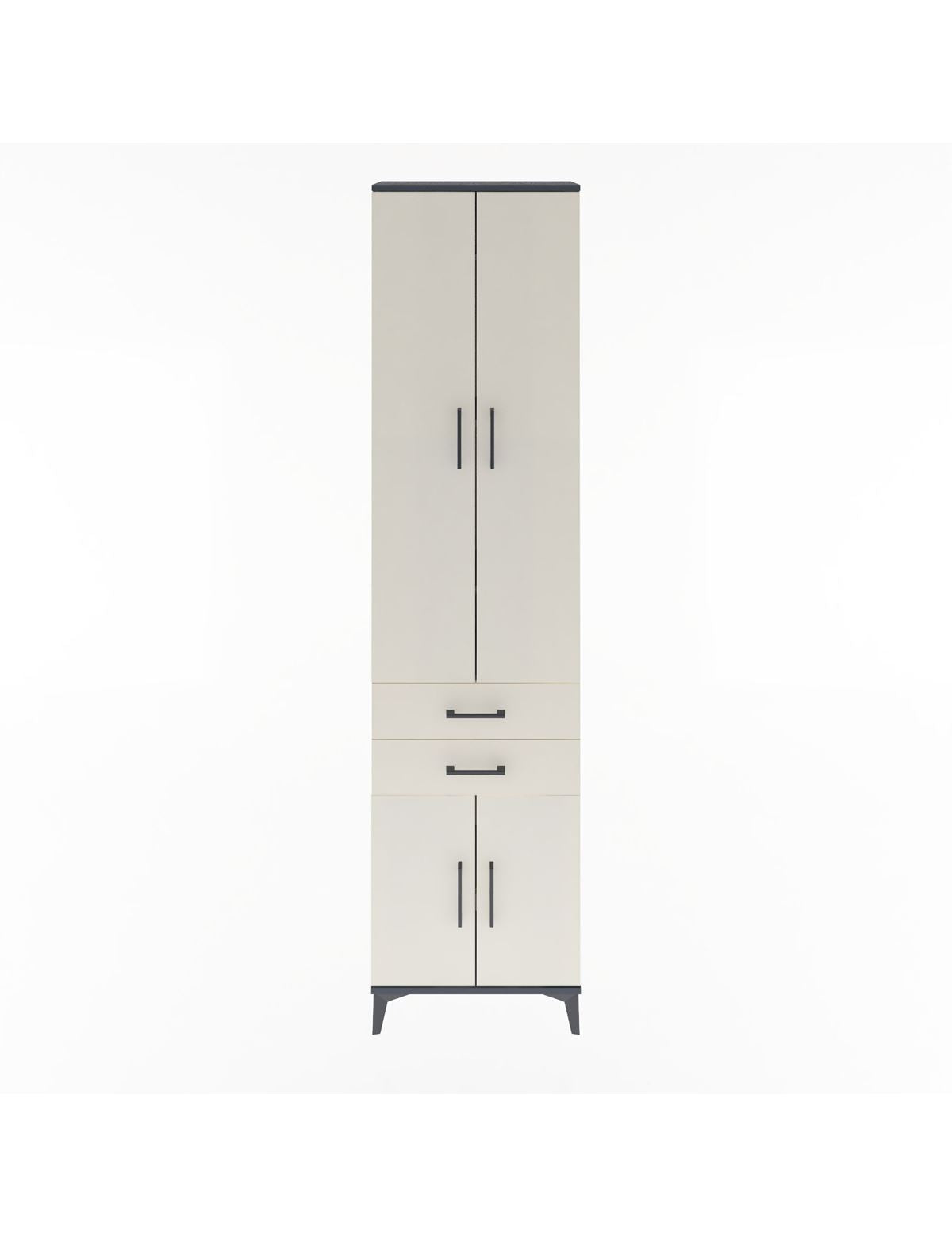 Arges Dolap 5 Raflı 2 Çekmeceli 4 Kapaklı 60x30x243 Antrasit-Aytaşı