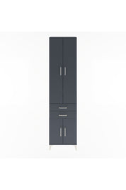 Arges Dolap 5 Raflı 2 Çekmeceli 4 Kapaklı 60x30x243 Antrasit-Antrasit