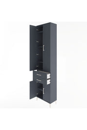 Arges Dolap 5 Raflı 2 Çekmeceli 4 Kapaklı 60x30x243 Antrasit-Antrasit