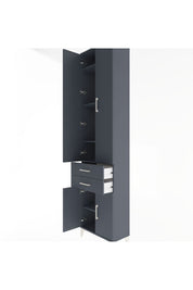 Arges Dolap 5 Raflı 2 Çekmeceli 4 Kapaklı 60x30x243 Antrasit-Antrasit