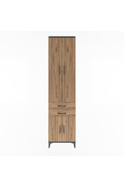 Arges Dolap 5 Raflı 2 Çekmeceli 4 Kapaklı 60x30x243 Antrasit-Çam