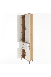 Arges Dolap 5 Raflı 2 Çekmeceli 4 Kapaklı 60x30x243 Çam-Aytaşı