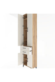 Arges Dolap 5 Raflı 2 Çekmeceli 4 Kapaklı 60x30x243 Çam-Aytaşı