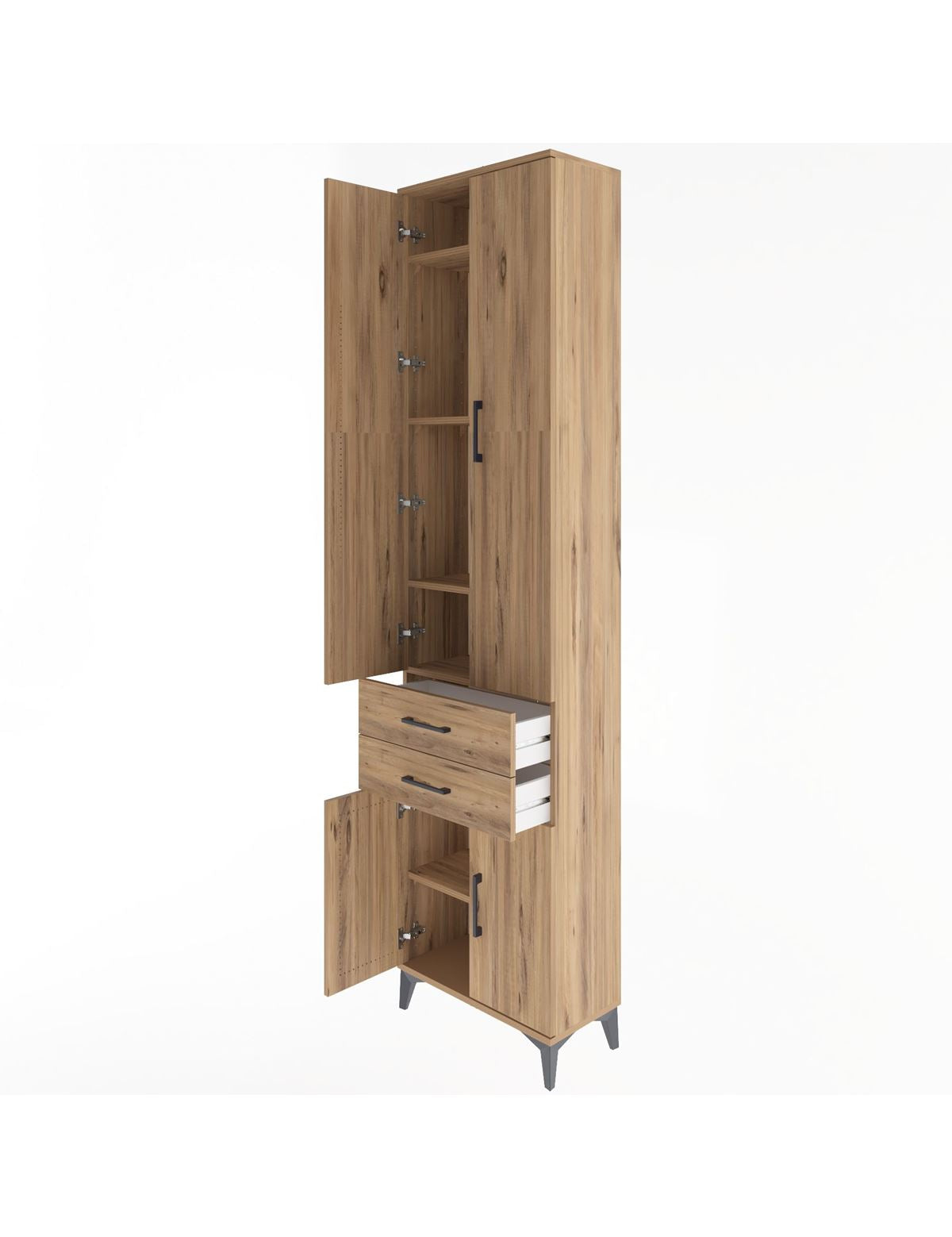 Arges Dolap 5 Raflı 2 Çekmeceli 4 Kapaklı 60x30x243 - S32M080V9A