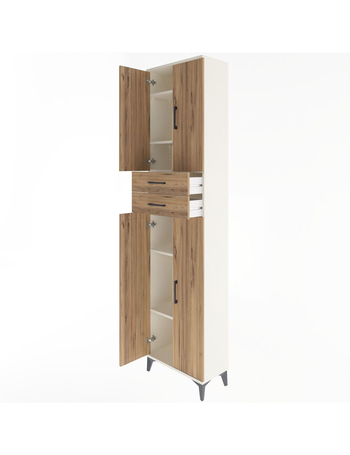Arges Dolap 5 Raflı 2 Çekmeceli 4 Kapaklı 60x30x243 - S32M081V3A
