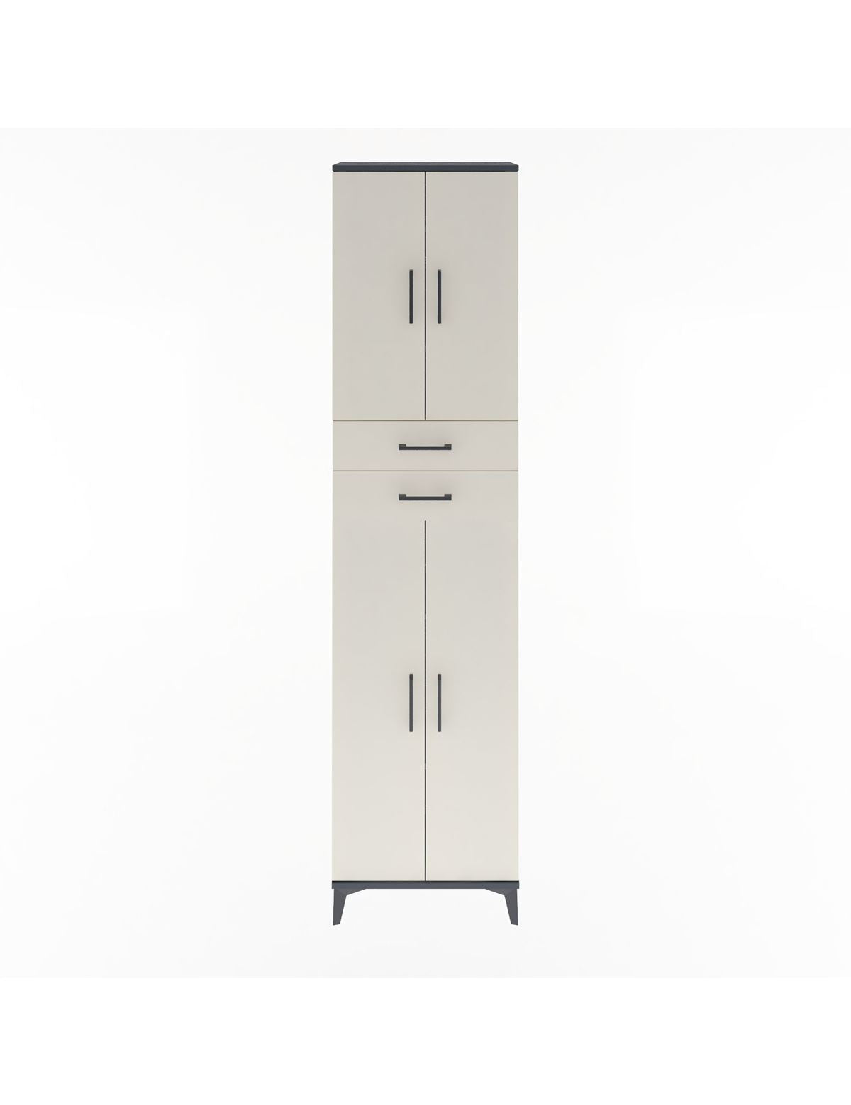 Arges Dolap 5 Raflı 2 Çekmeceli 4 Kapaklı 60x30x243 Antrasit-Aytaşı