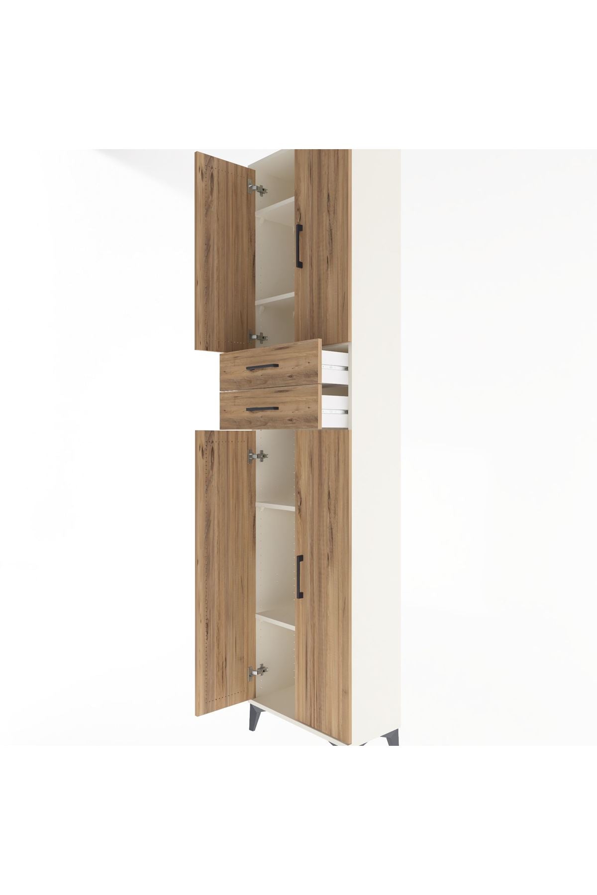 Arges Dolap 5 Raflı 2 Çekmeceli 4 Kapaklı 60x30x243 Aytaşı-Çam