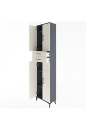 Arges Dolap 5 Raflı 2 Çekmeceli 4 Kapaklı 60x30x243 Antrasit-Aytaşı