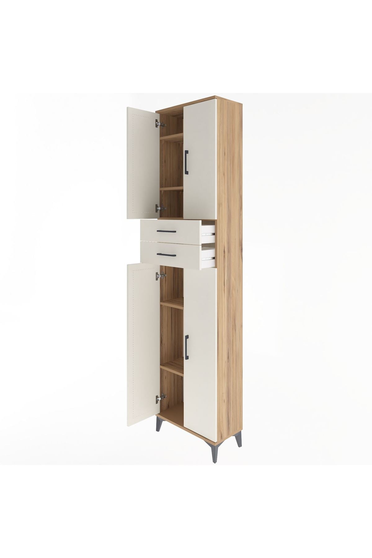 Arges Dolap 5 Raflı 2 Çekmeceli 4 Kapaklı 60x30x243 - S32M081V7A