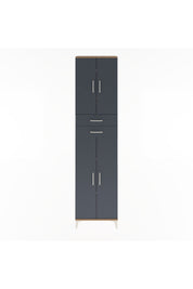 Arges Dolap 5 Raflı 2 Çekmeceli 4 Kapaklı 60x30x243 Çam-Antrasit