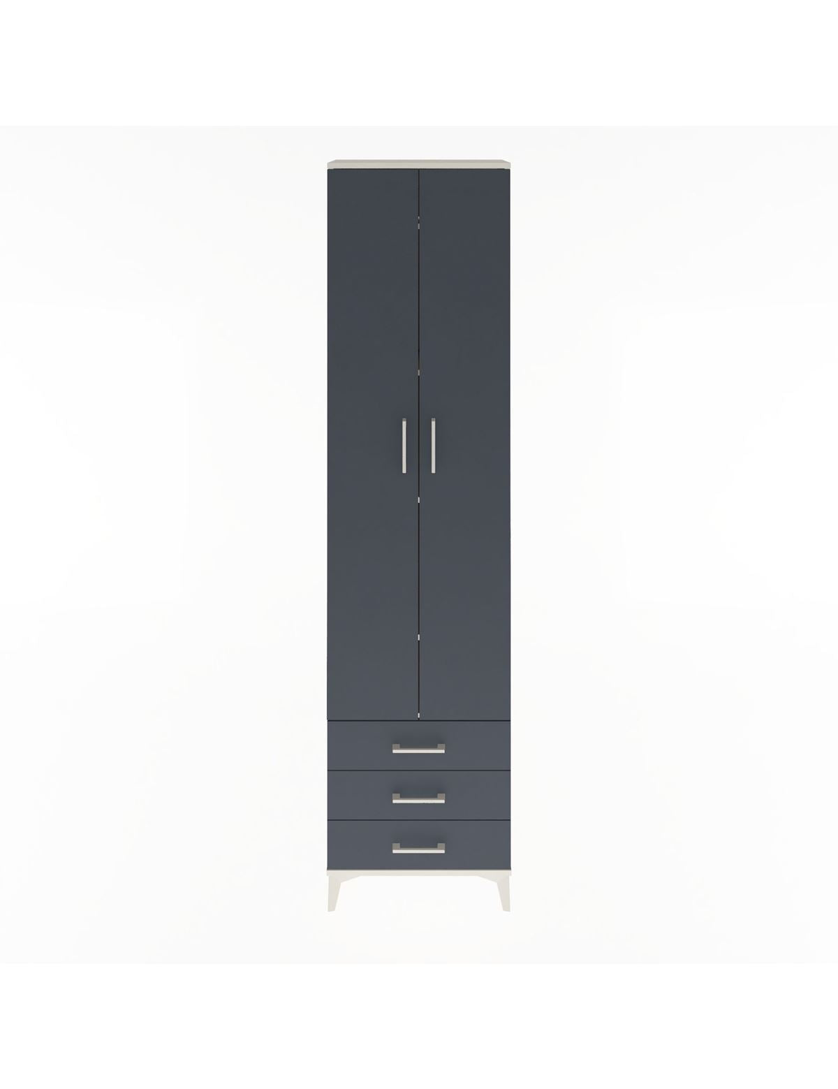 Arges Dolap 5 Raflı 3 Çekmeceli 2 Kapaklı 60x30x243 Aytaşı-Antrasit