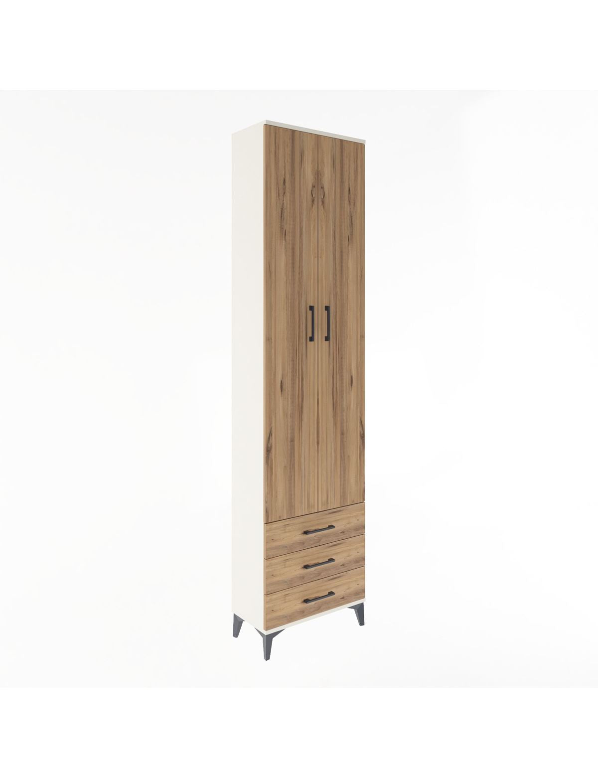 Arges Dolap 5 Raflı 3 Çekmeceli 2 Kapaklı 60x30x243 Aytaşı-Çam