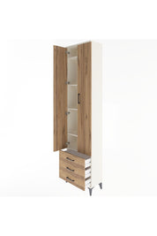 Arges Dolap 5 Raflı 3 Çekmeceli 2 Kapaklı 60x30x243 Aytaşı-Çam