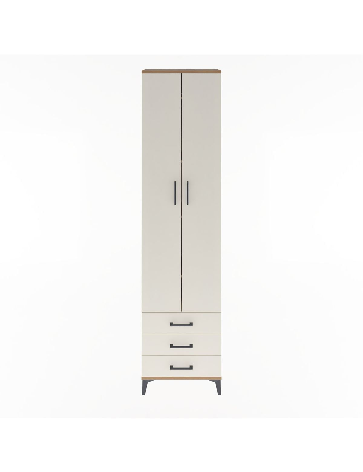 Arges Dolap 5 Raflı 3 Çekmeceli 2 Kapaklı 60x30x243 Çam-Aytaşı