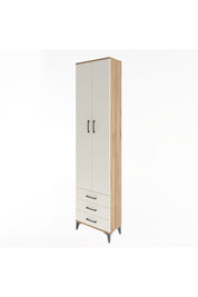 Arges Dolap 5 Raflı 3 Çekmeceli 2 Kapaklı 60x30x243 Çam-Aytaşı