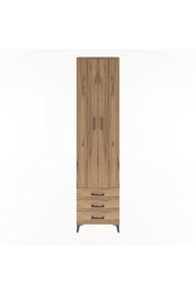 Arges Dolap 5 Raflı 3 Çekmeceli 2 Kapaklı 60x30x243 Çam-Çam