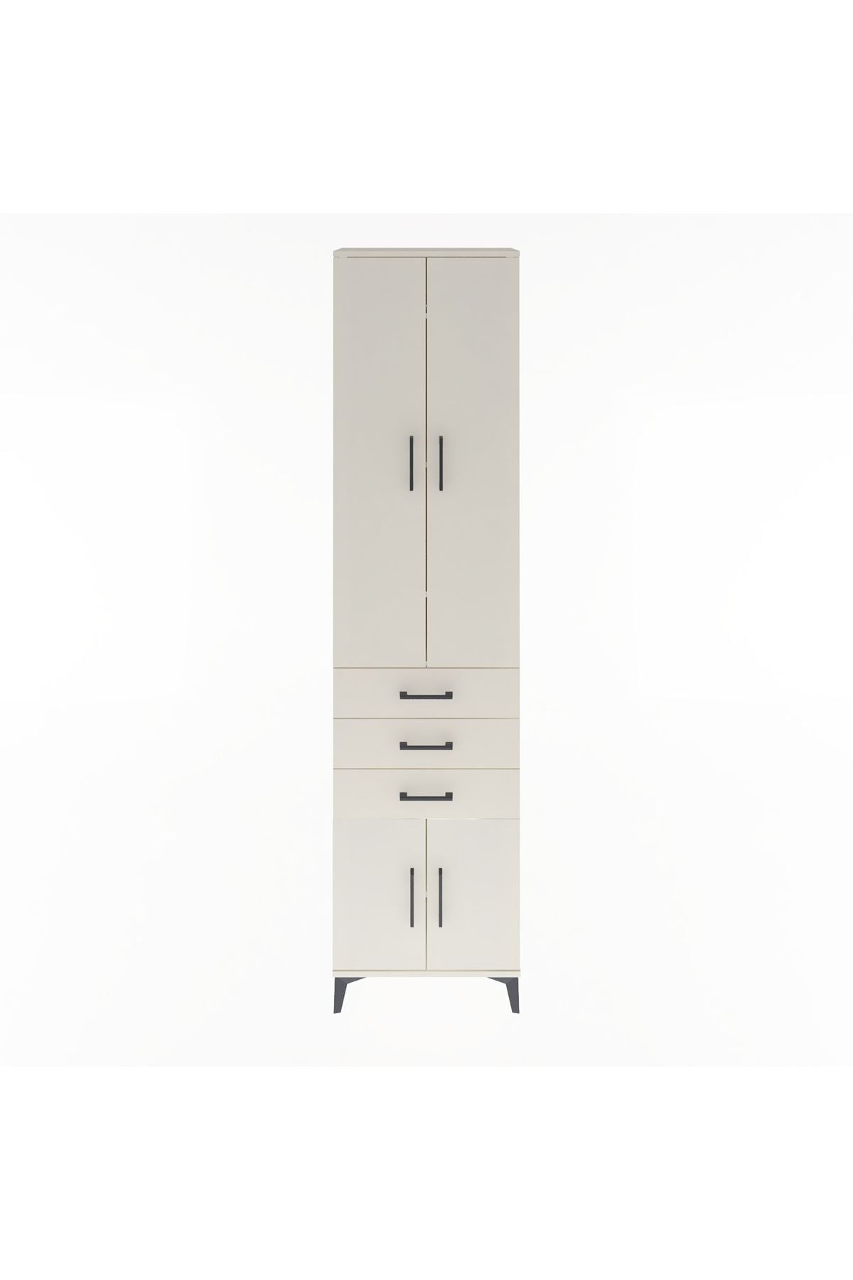 Arges Dolap 5 Raflı 3 Çekmeceli 4 Kapaklı 60x30x243 Aytaşı-Aytaşı