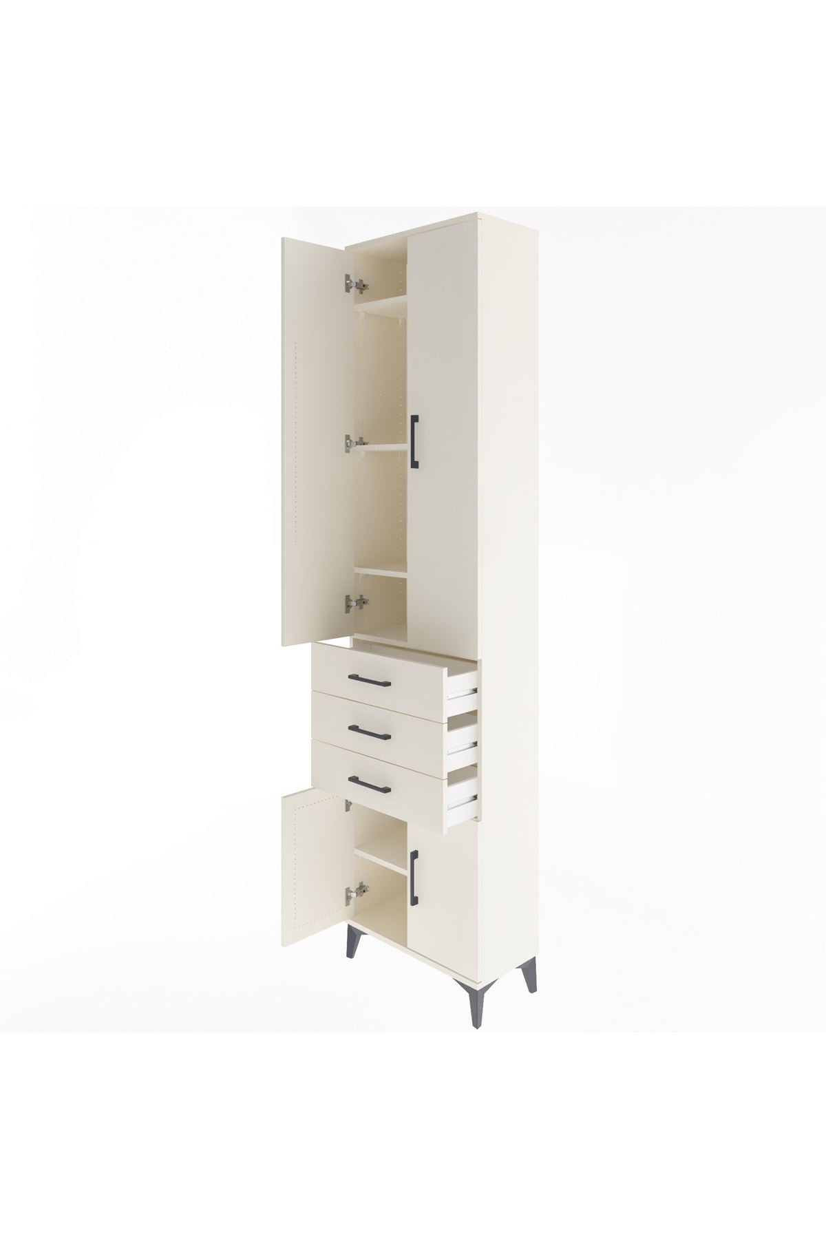 Arges Dolap 5 Raflı 3 Çekmeceli 4 Kapaklı 60x30x243 Aytaşı-Aytaşı