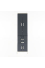 Arges Dolap 5 Raflı 3 Çekmeceli 4 Kapaklı 60x30x243 Aytaşı-Antrasit