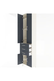 Arges Dolap 5 Raflı 3 Çekmeceli 4 Kapaklı 60x30x243 Aytaşı-Antrasit