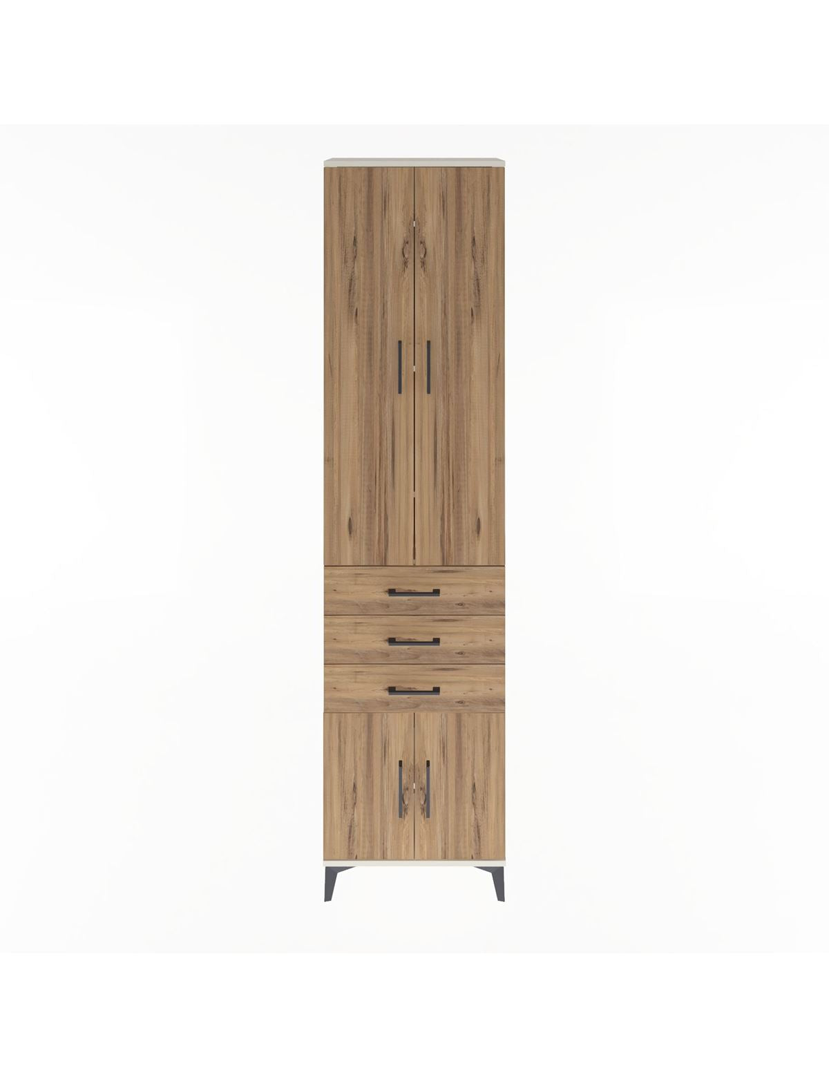 Arges Dolap 5 Raflı 3 Çekmeceli 4 Kapaklı 60x30x243 Aytaşı-Çam