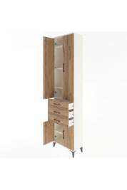 Arges Dolap 5 Raflı 3 Çekmeceli 4 Kapaklı 60x30x243 Aytaşı-Çam