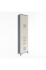 Arges Dolap 5 Raflı 3 Çekmeceli 4 Kapaklı 60x30x243 Antrasit-Aytaşı