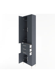Arges Dolap 5 Raflı 3 Çekmeceli 4 Kapaklı 60x30x243 Antrasit-Antrasit