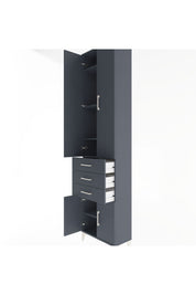 Arges Dolap 5 Raflı 3 Çekmeceli 4 Kapaklı 60x30x243 Antrasit-Antrasit