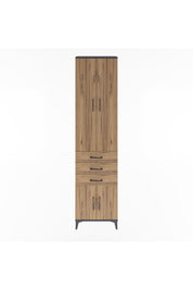 Arges Dolap 5 Raflı 3 Çekmeceli 4 Kapaklı 60x30x243 Antrasit-Çam