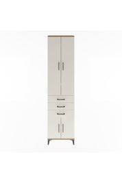Arges Dolap 5 Raflı 3 Çekmeceli 4 Kapaklı 60x30x243 Çam-Aytaşı