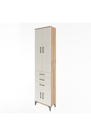 Arges Dolap 5 Raflı 3 Çekmeceli 4 Kapaklı 60x30x243 Çam-Aytaşı