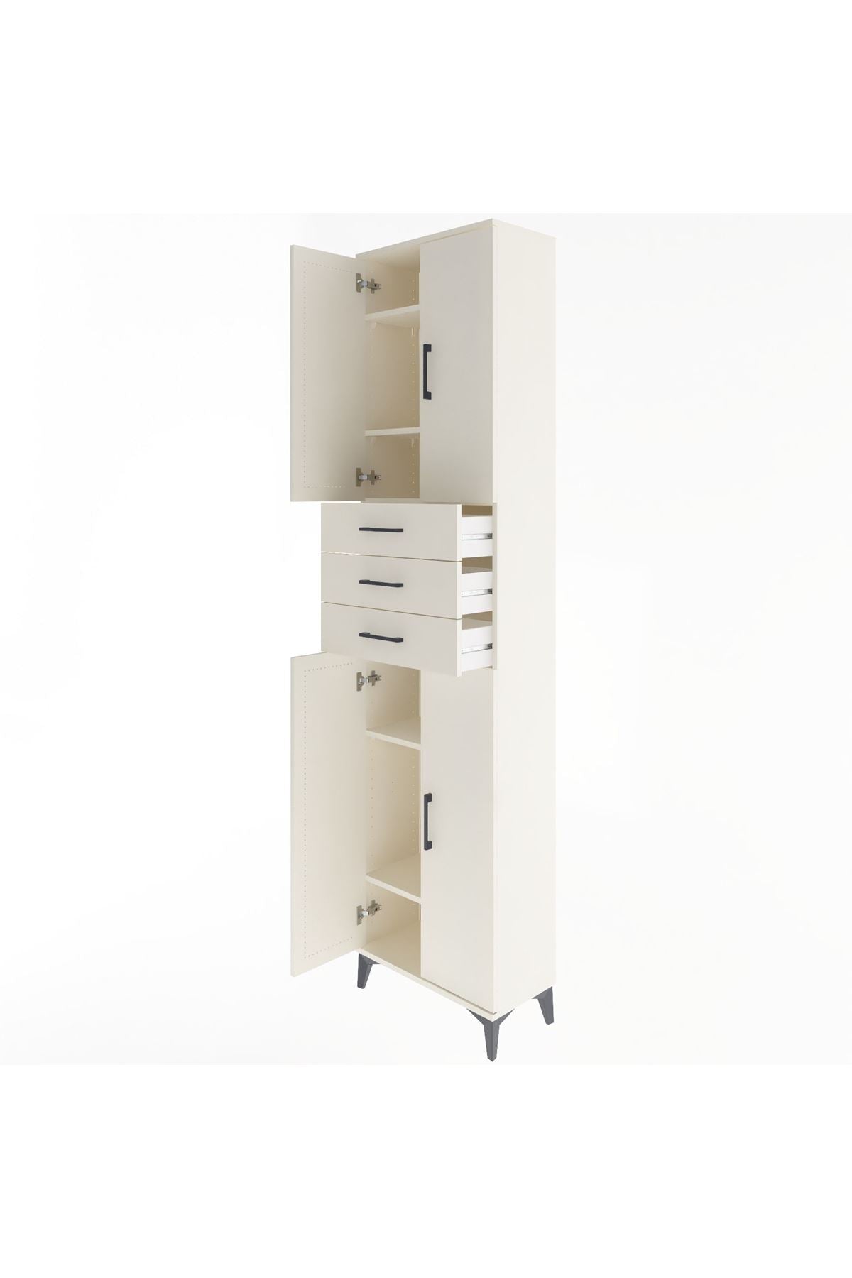 Arges Dolap 5 Raflı 3 Çekmeceli 4 Kapaklı 60x30x243 Aytaşı-Aytaşı