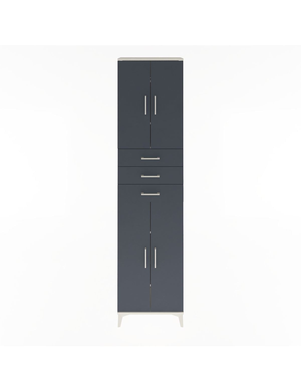 Arges Dolap 5 Raflı 3 Çekmeceli 4 Kapaklı 60x30x243 Aytaşı-Antrasit