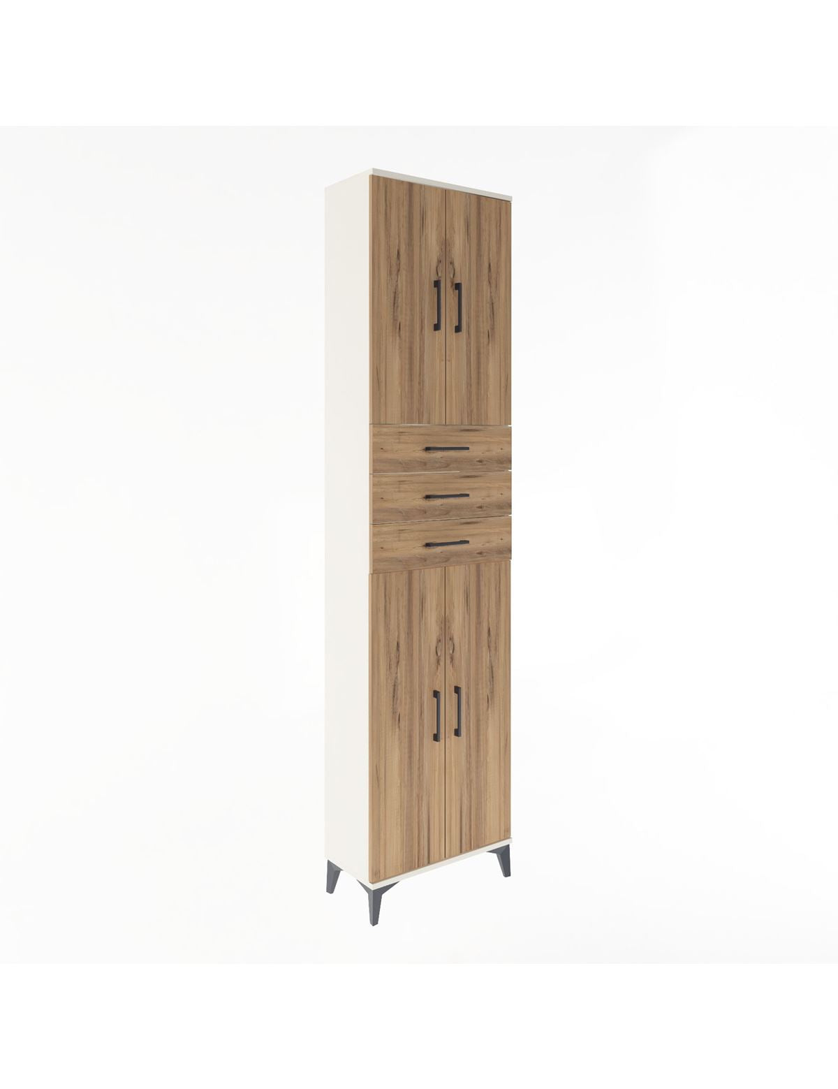 Arges Dolap 5 Raflı 3 Çekmeceli 4 Kapaklı 60x30x243 Aytaşı-Çam