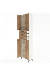 Arges Dolap 5 Raflı 3 Çekmeceli 4 Kapaklı 60x30x243 Aytaşı-Çam