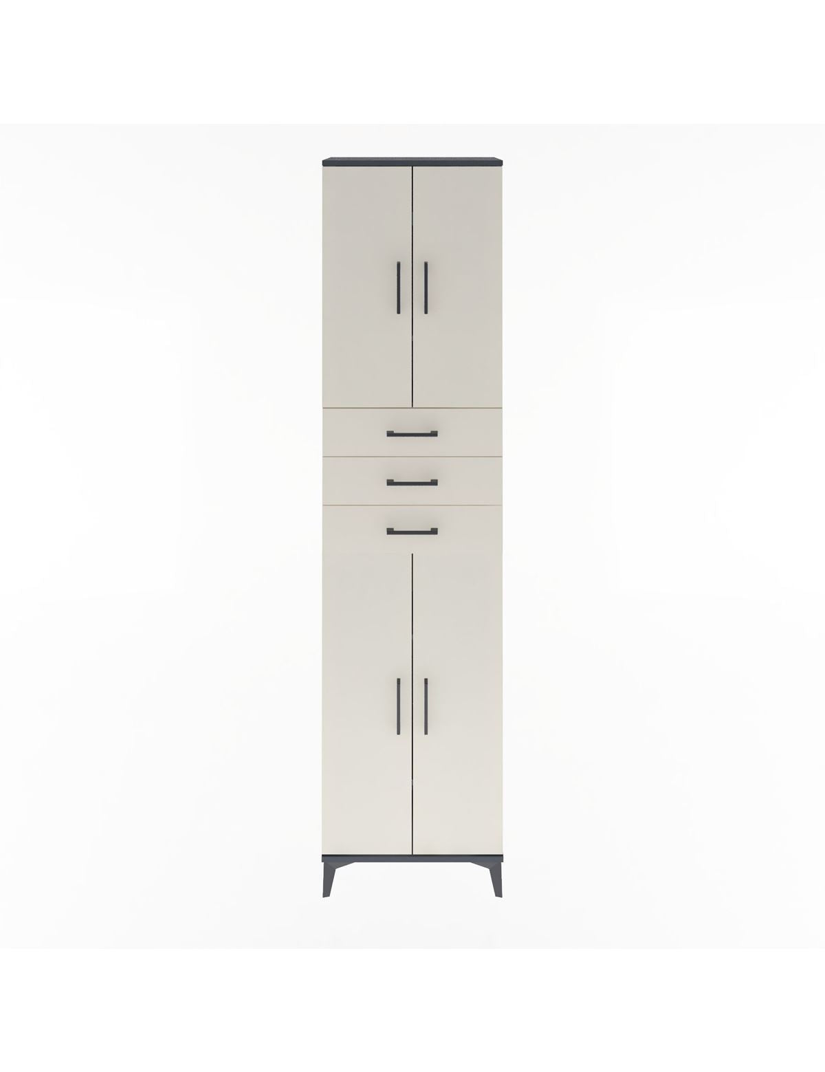 Arges Dolap 5 Raflı 3 Çekmeceli 4 Kapaklı 60x30x243 Antrasit-Aytaşı