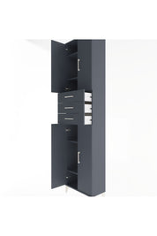 Arges Dolap 5 Raflı 3 Çekmeceli 4 Kapaklı 60x30x243 Antrasit-Antrasit
