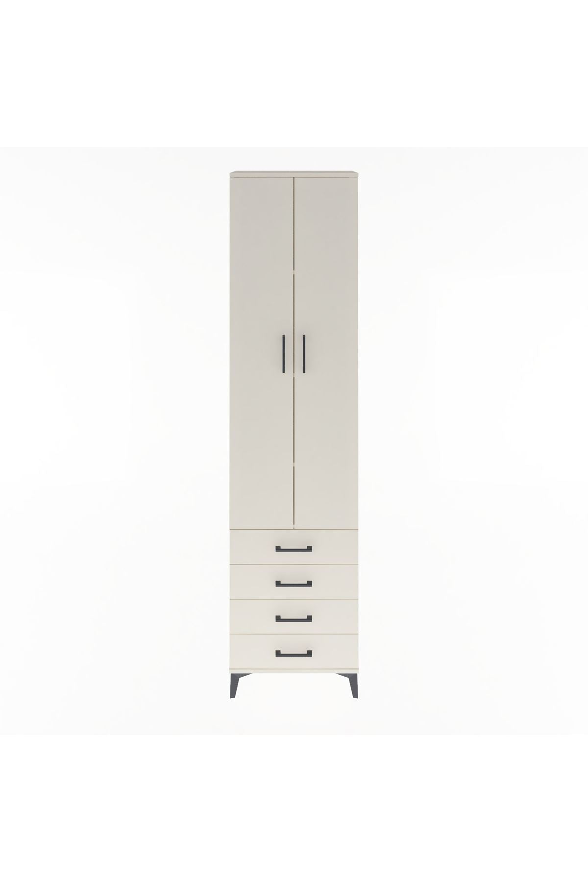 Arges Dolap 4 Raflı 4 Çekmeceli 2 Kapaklı 60x30x243 Aytaşı-Aytaşı