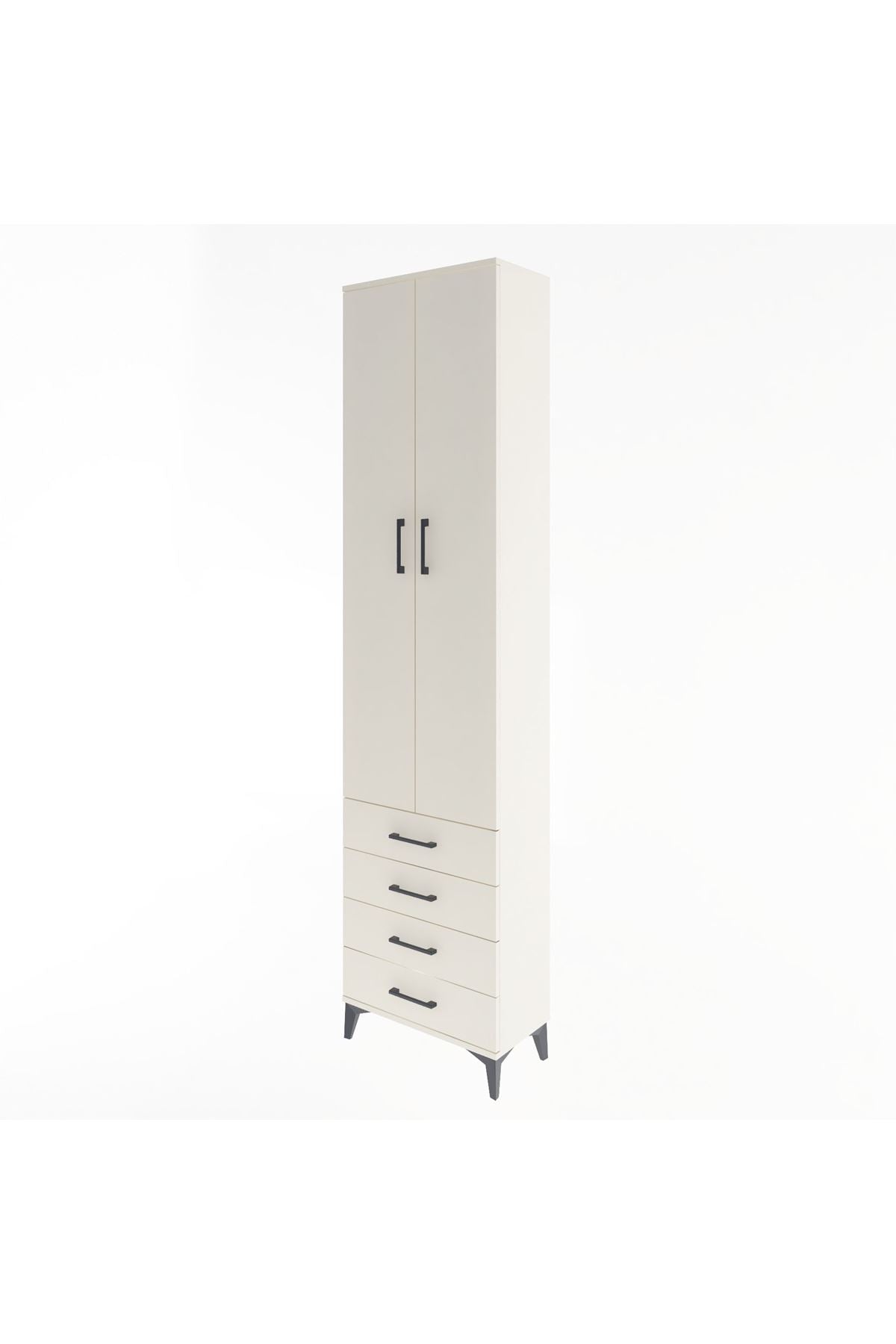 Arges Dolap 4 Raflı 4 Çekmeceli 2 Kapaklı 60x30x243 Aytaşı-Aytaşı