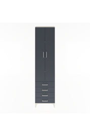 Arges Dolap 4 Raflı 4 Çekmeceli 2 Kapaklı 60x30x243 Aytaşı-Antrasit