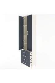 Arges Dolap 4 Raflı 4 Çekmeceli 2 Kapaklı 60x30x243 Aytaşı-Antrasit